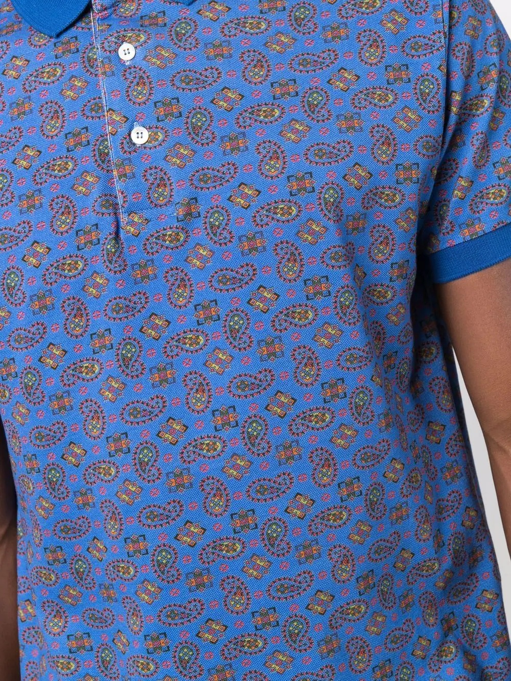 paisley-print short-sleeve polo shirt - 5