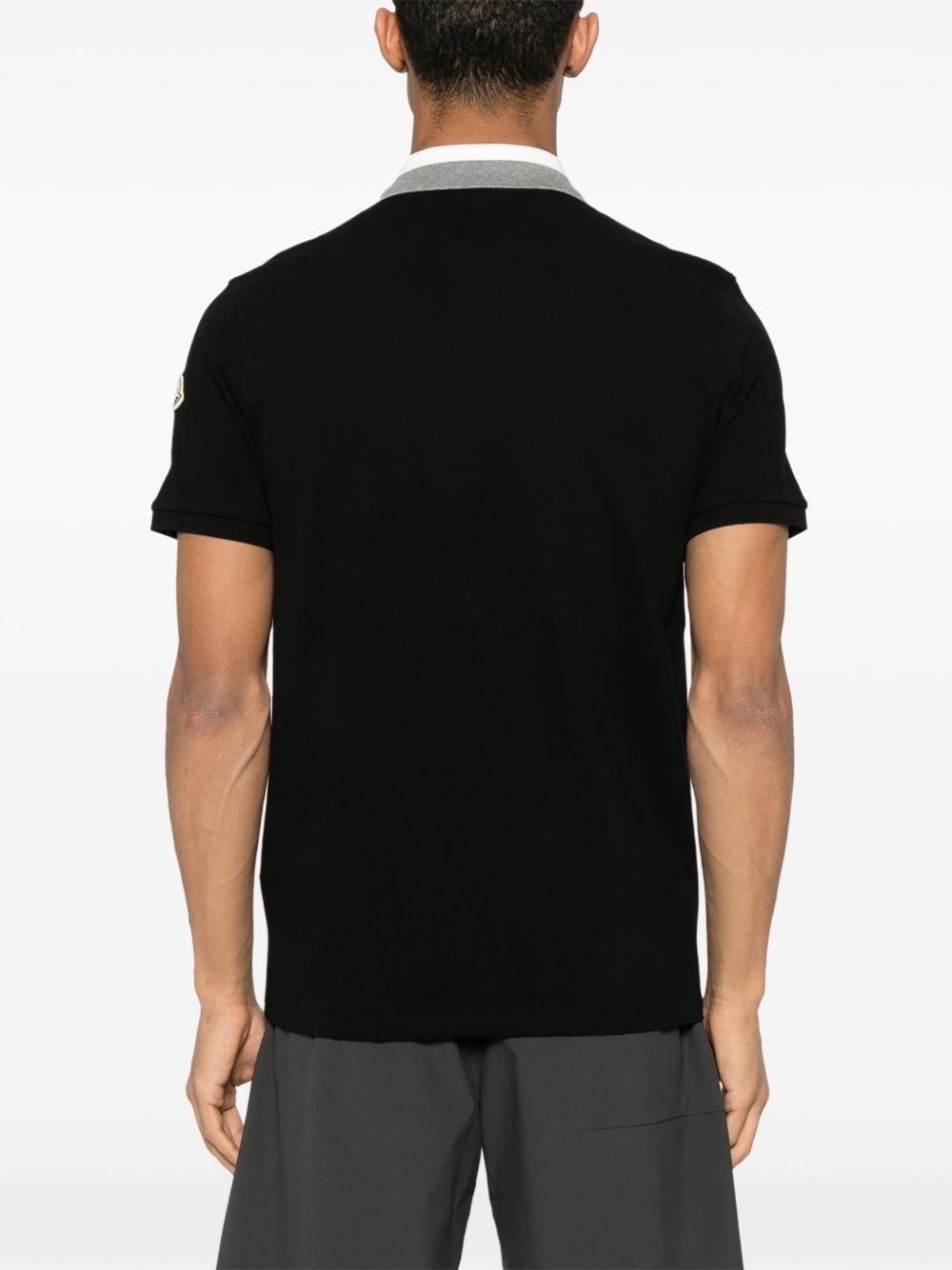 logo-embroidered piquet polo shirt - 3