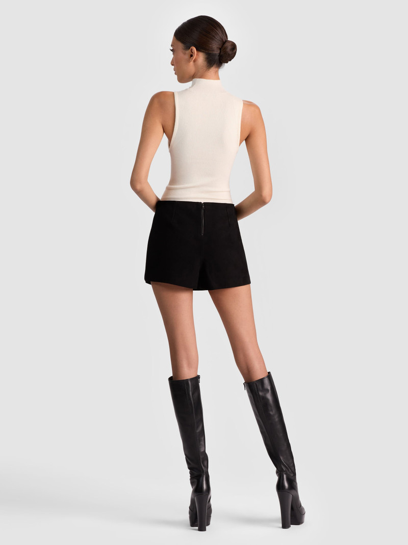 Alice + Olivia MACE SUEDE MINI SKORT outlook