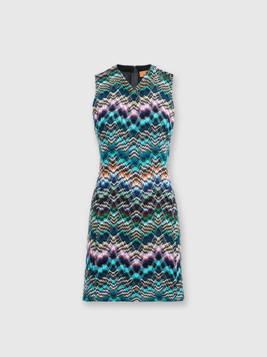 Sleeveless mini-dress in wool and cotton - 1