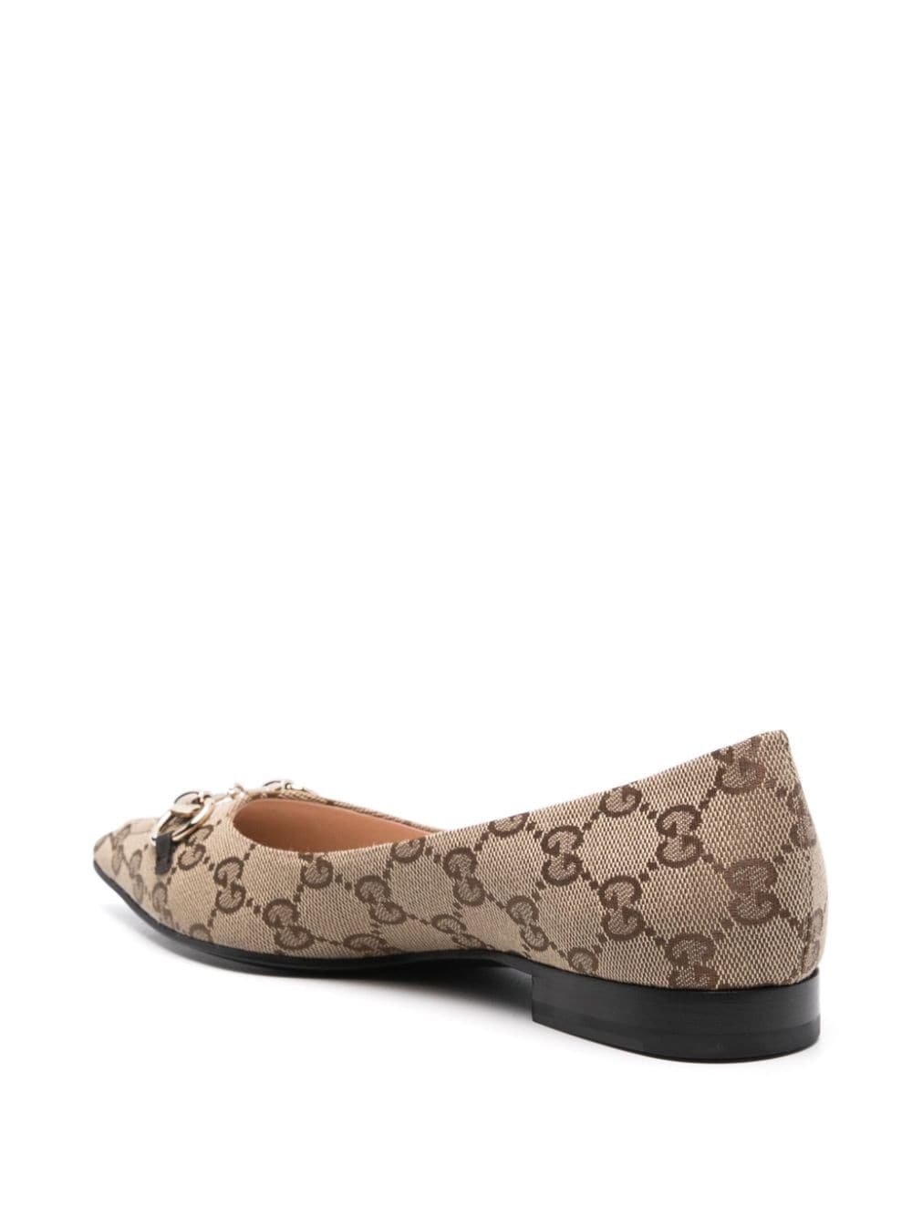 Horsebit GG-canvas ballerina shoes - 3