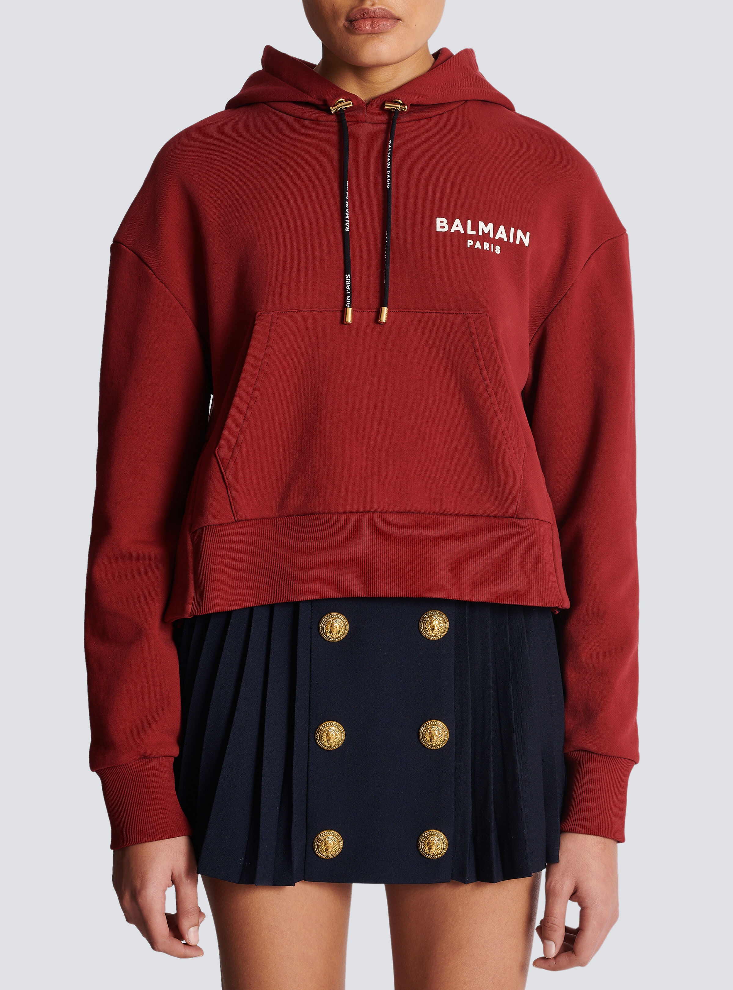 Sweatshirt with mini flocked Balmain Paris detail - 5