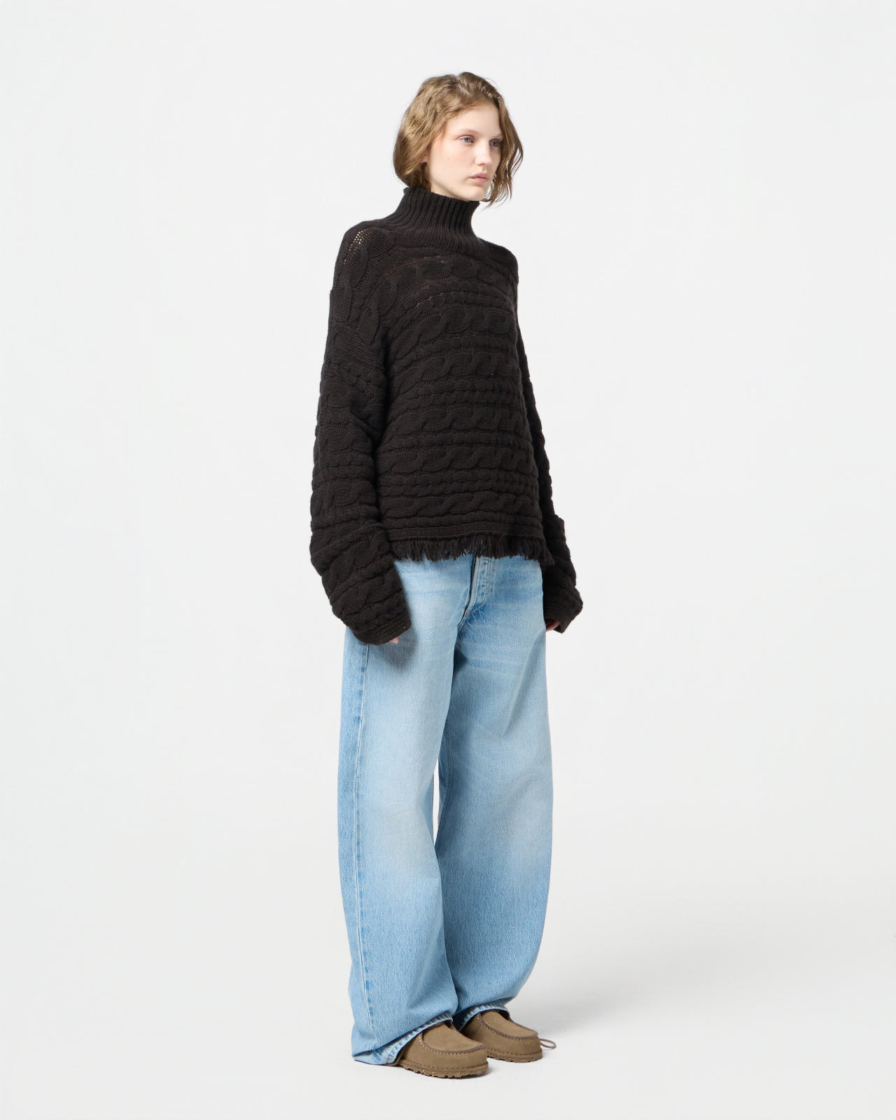 Cropped Cable Turtleneck - 5
