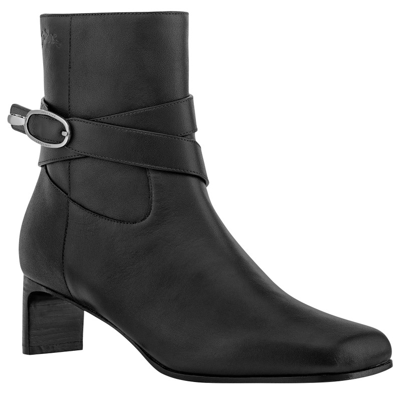 Longchamp La Cavalière Heeled booties Black - Leather outlook