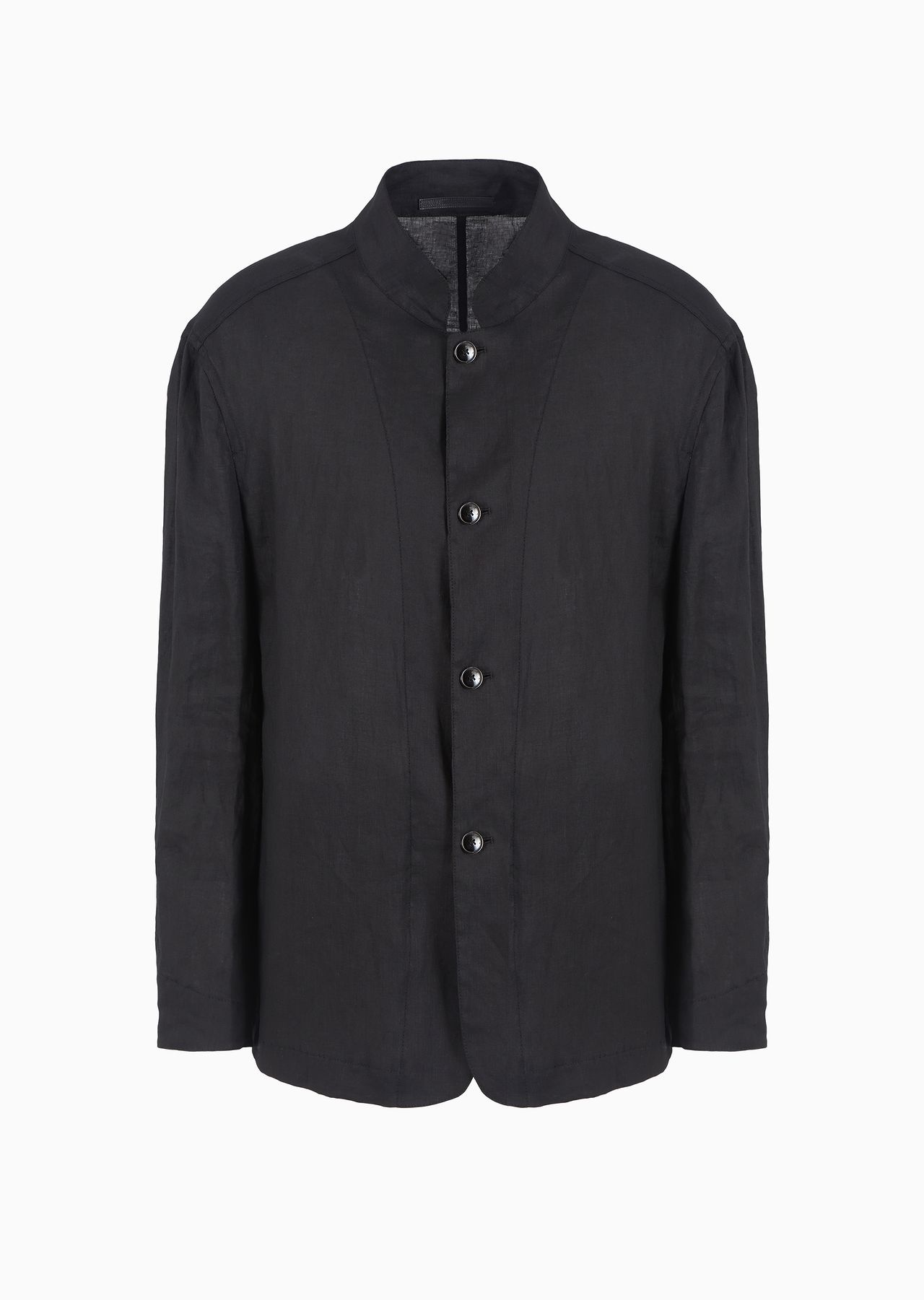Single-breasted, linen canvas jacket - 1