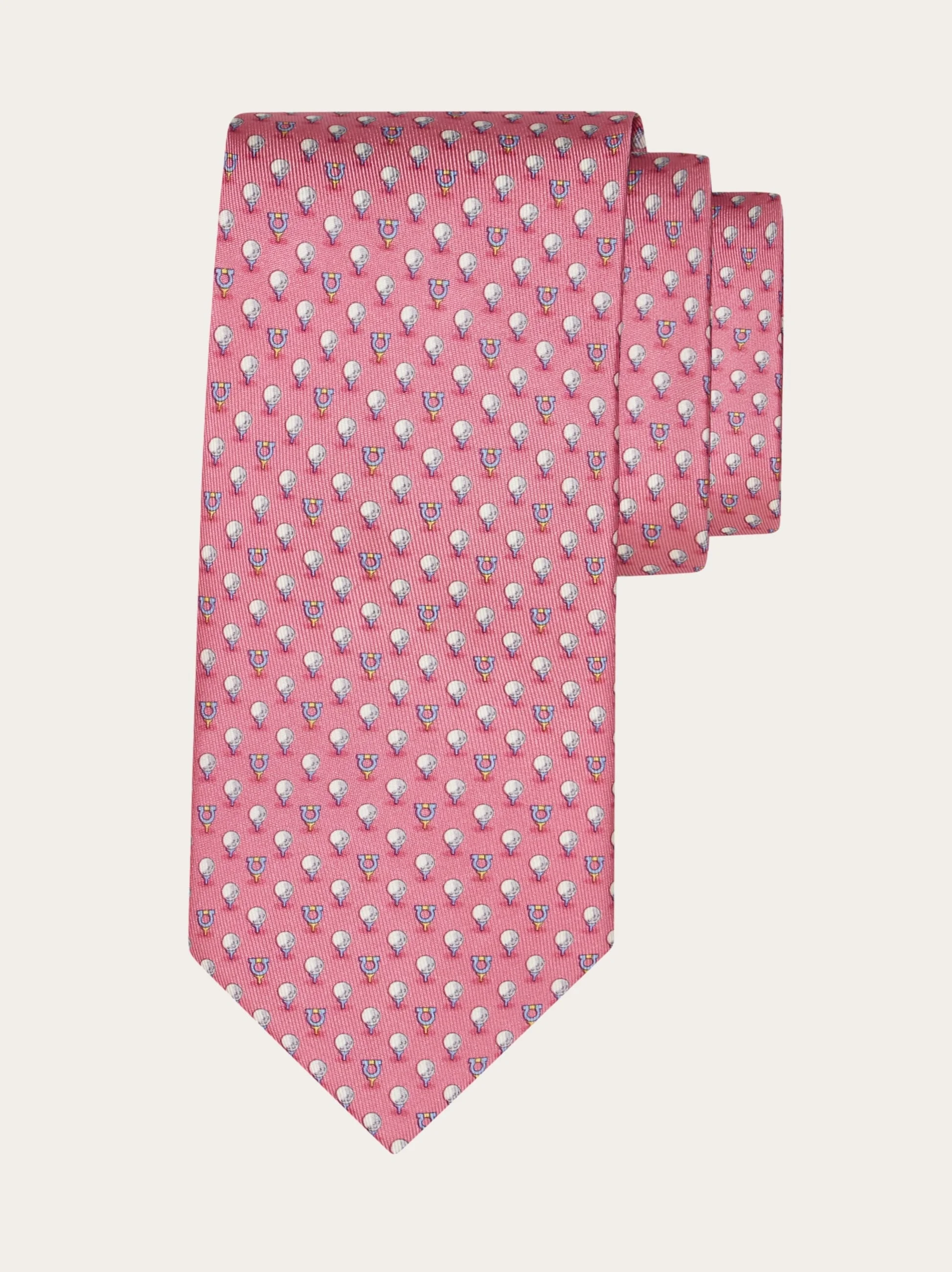 Silk tie with golf and Gancini - 1