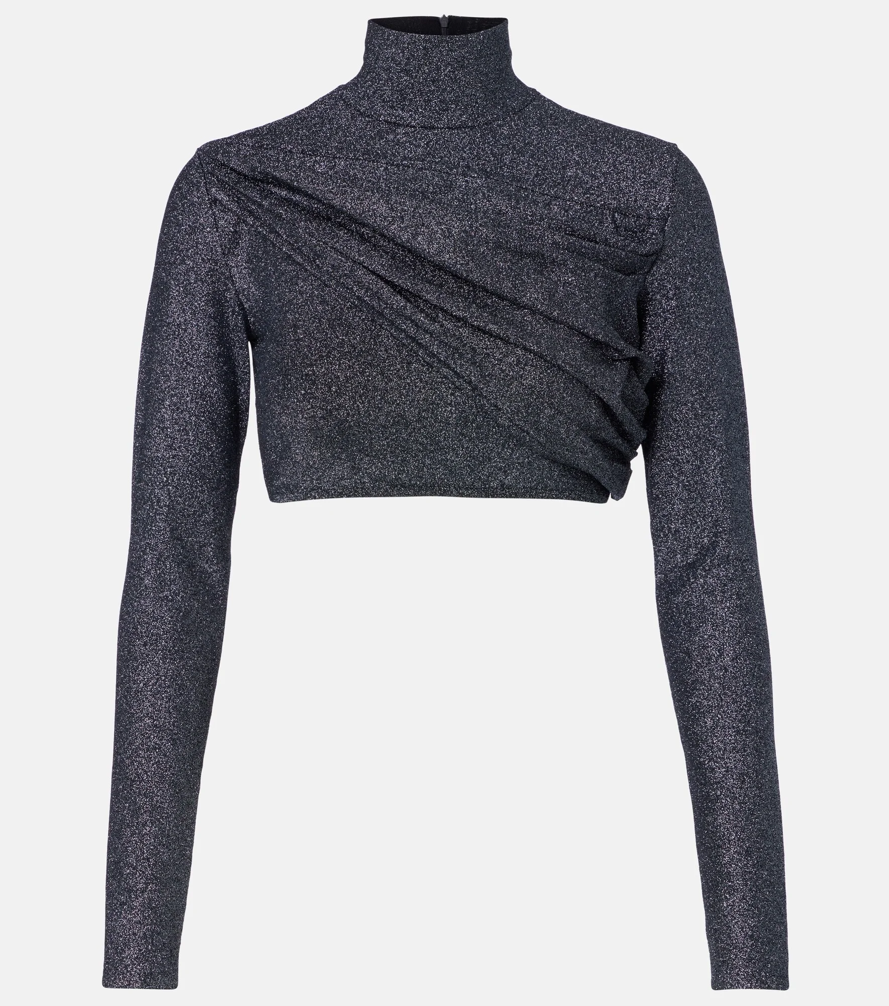 Gathered lamé crop top - 1