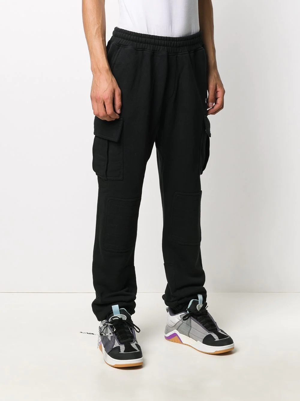logo print cargo track pants - 4