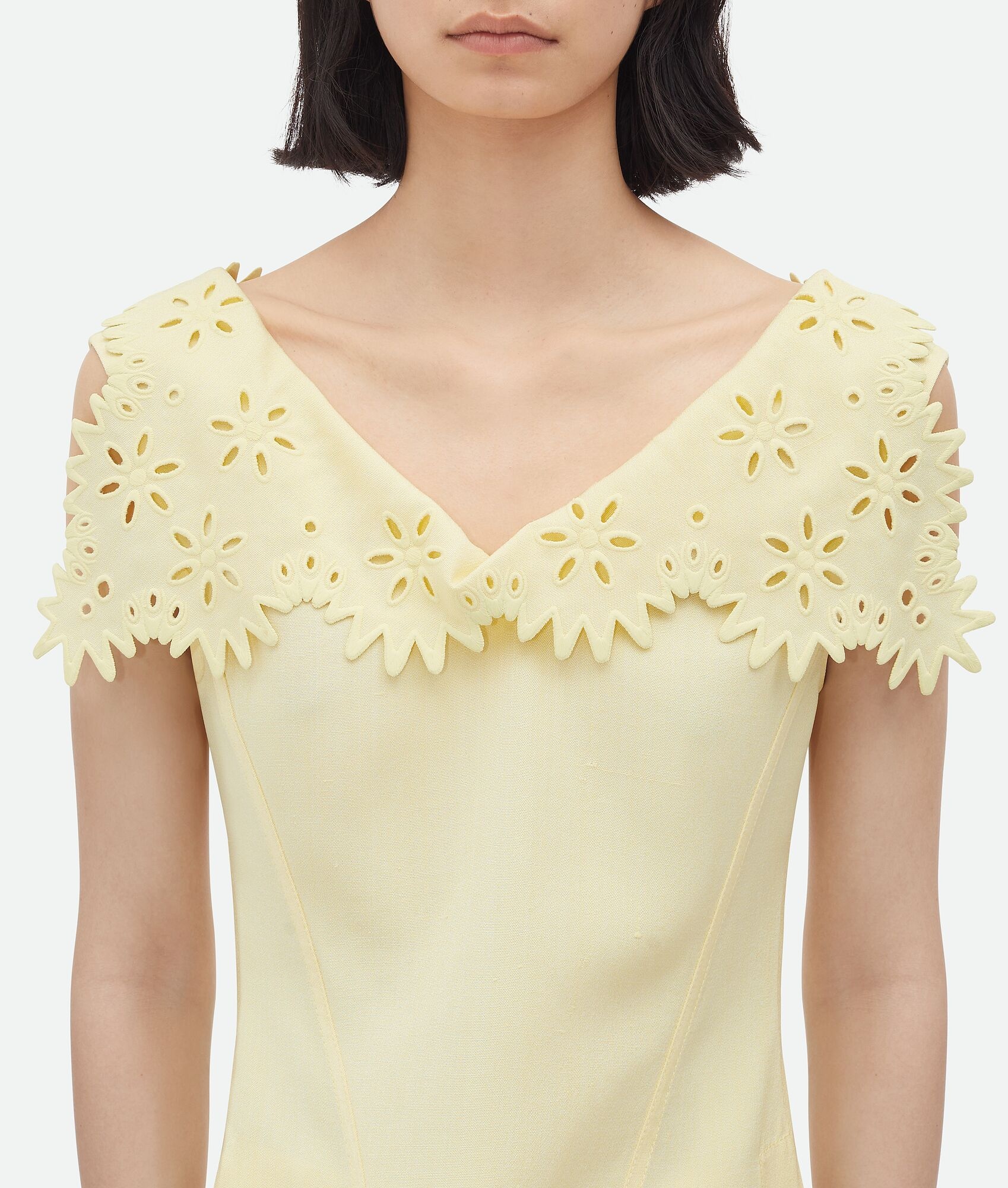 English Embroidery Viscose And Silk Top - 4
