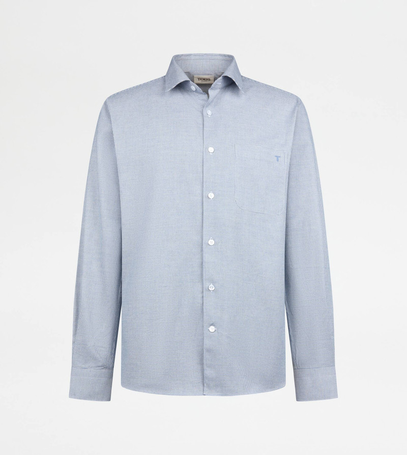 SHIRT IN COTTON - BLUE, WHITE 1
