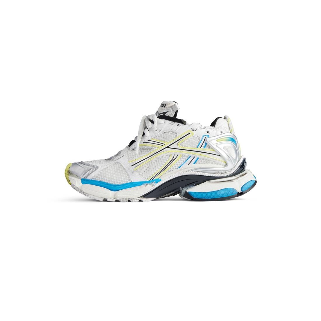 Men's Runner Sneaker  in White/yellow/blue - 4