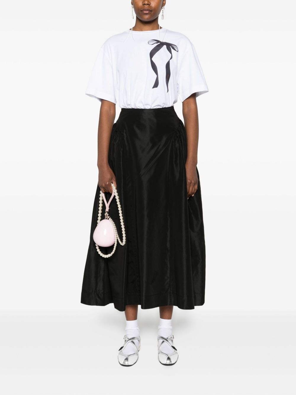 ribbon bow-print T-shirt - 2