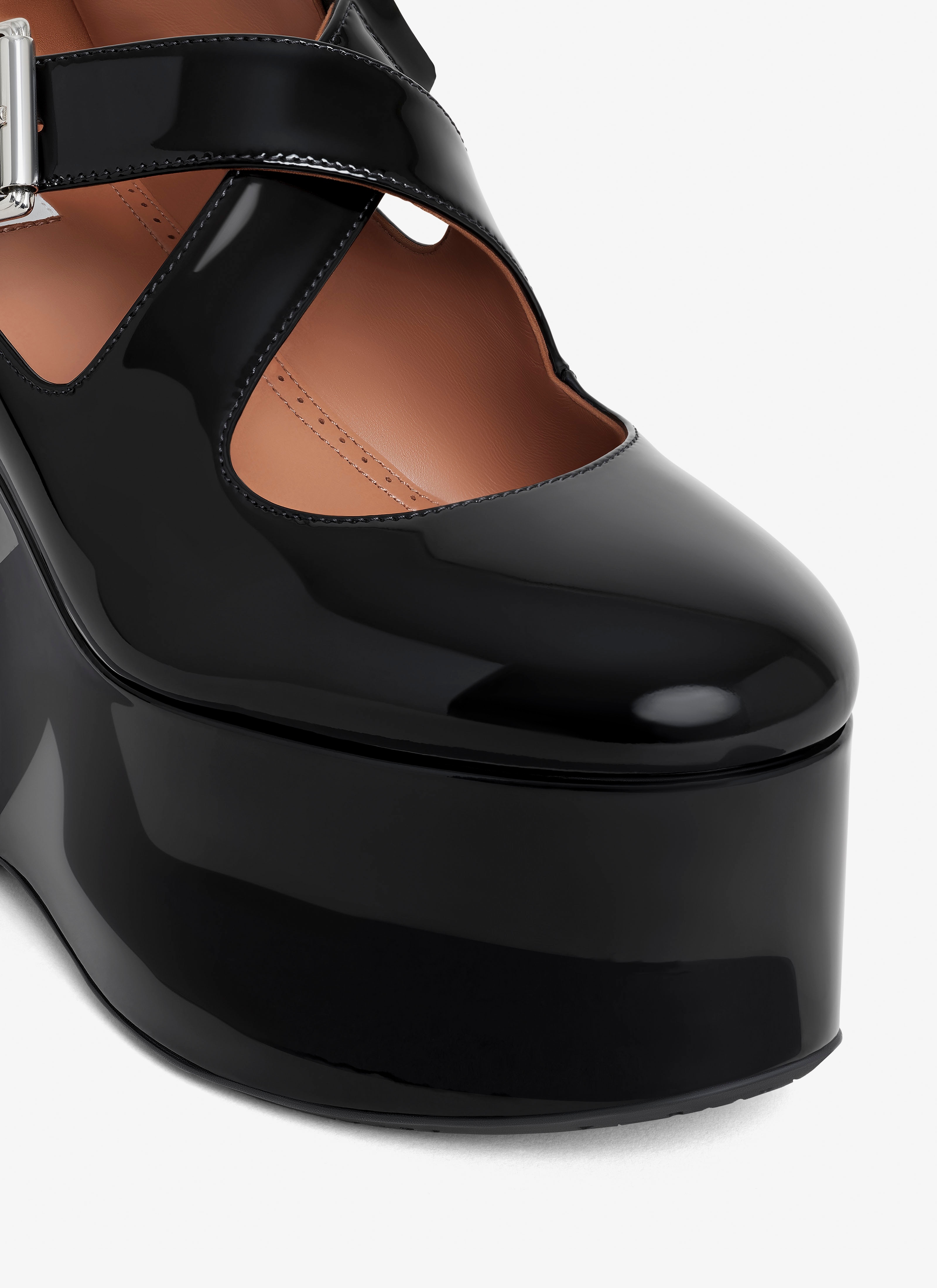 CRISS CROSS WEDGES IN PATENT CALFSKIN - 4