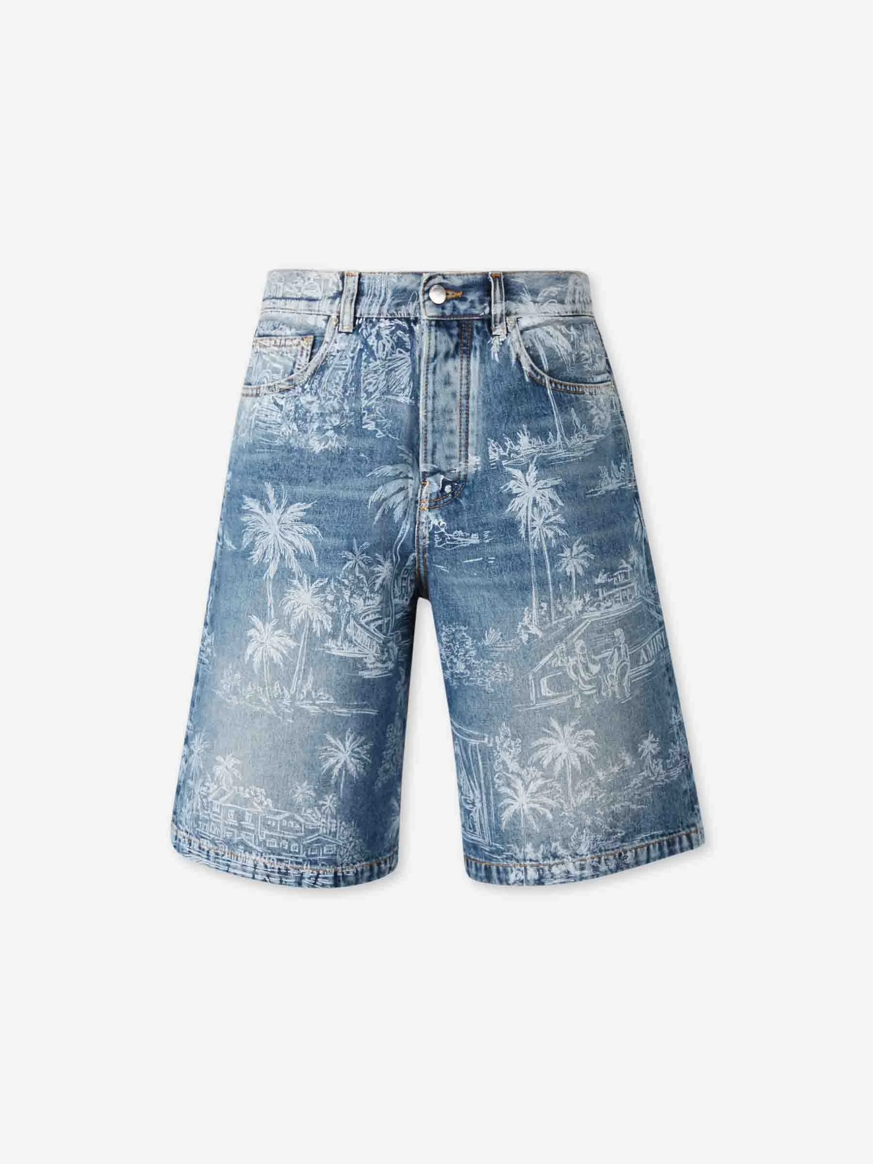 CHATEAU PALMS DENIM BERMUDA SHORTS - 1