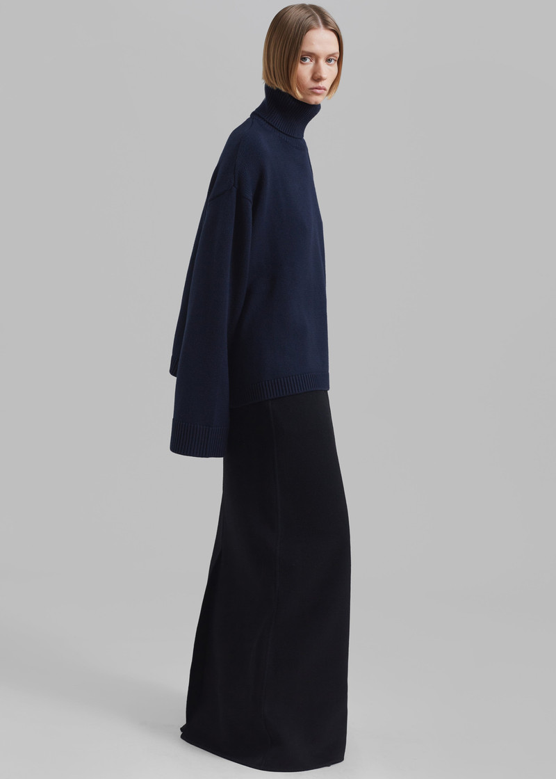 Rhea Trapeze Turtleneck - Navy 5