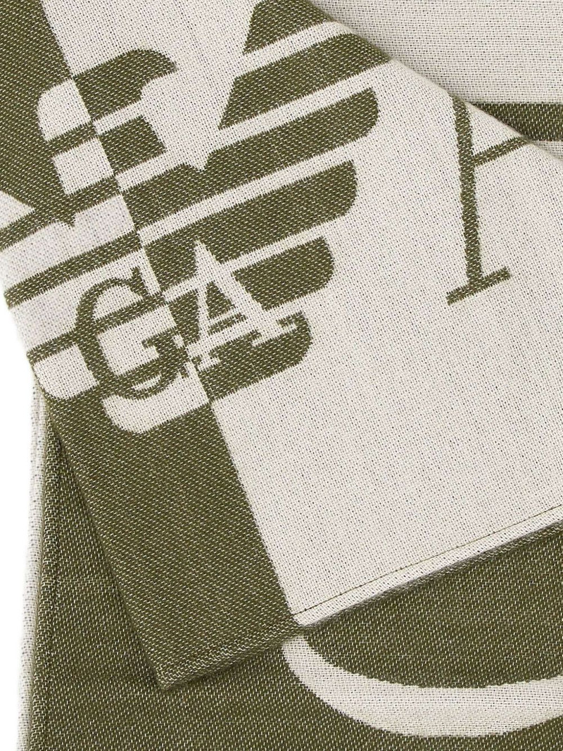 EMPORIO ARMANI two-tone logo fringed scarf outlook