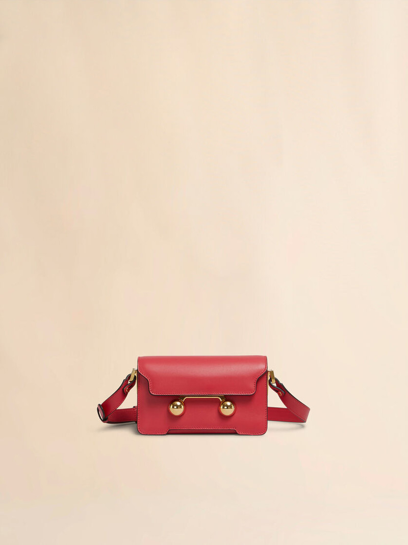 RED LEATHER TRUNKAROO MINI SHOULDER BAG 1