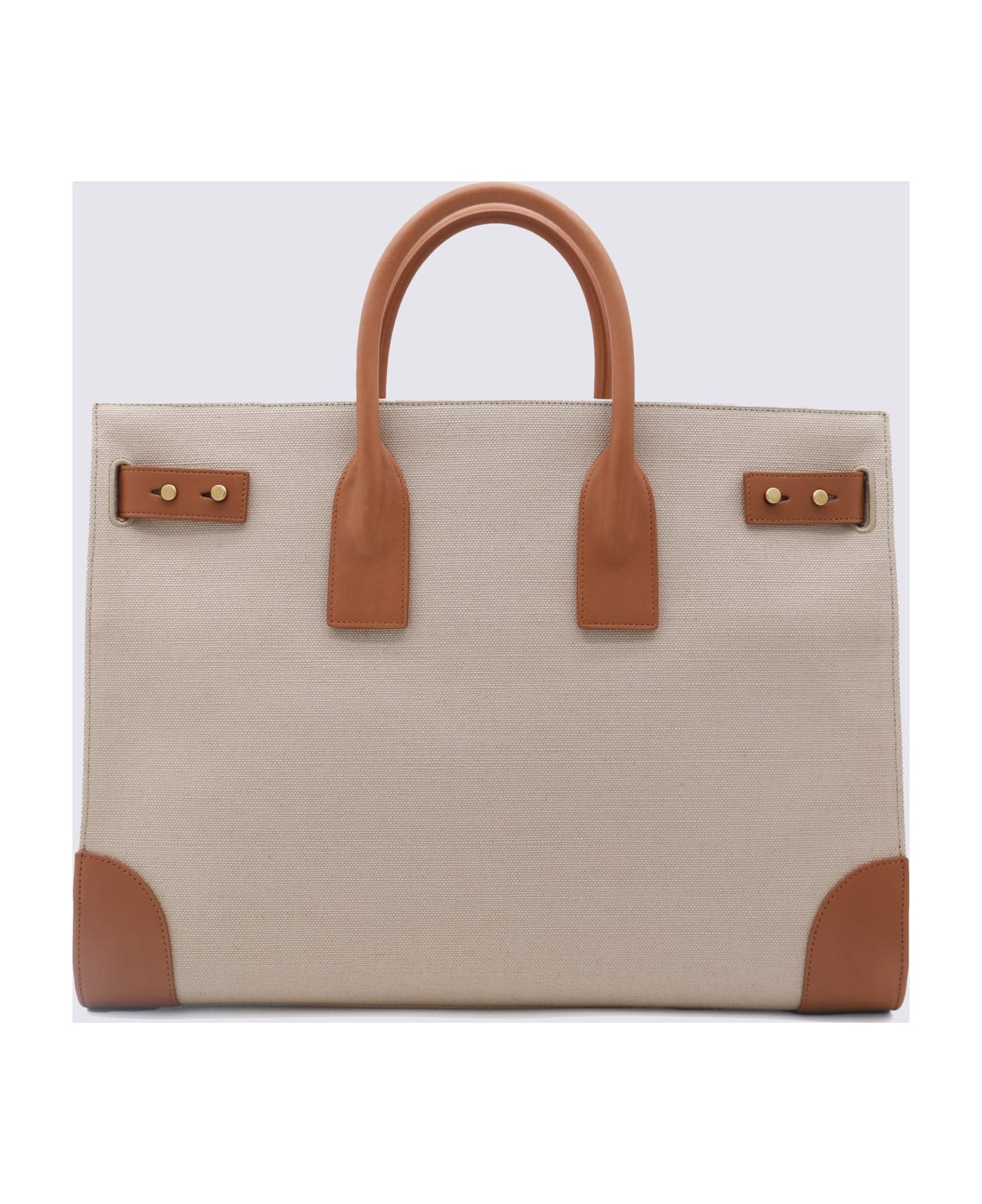 Beige Canvas Sac De Jour Top Handel Bag - 2