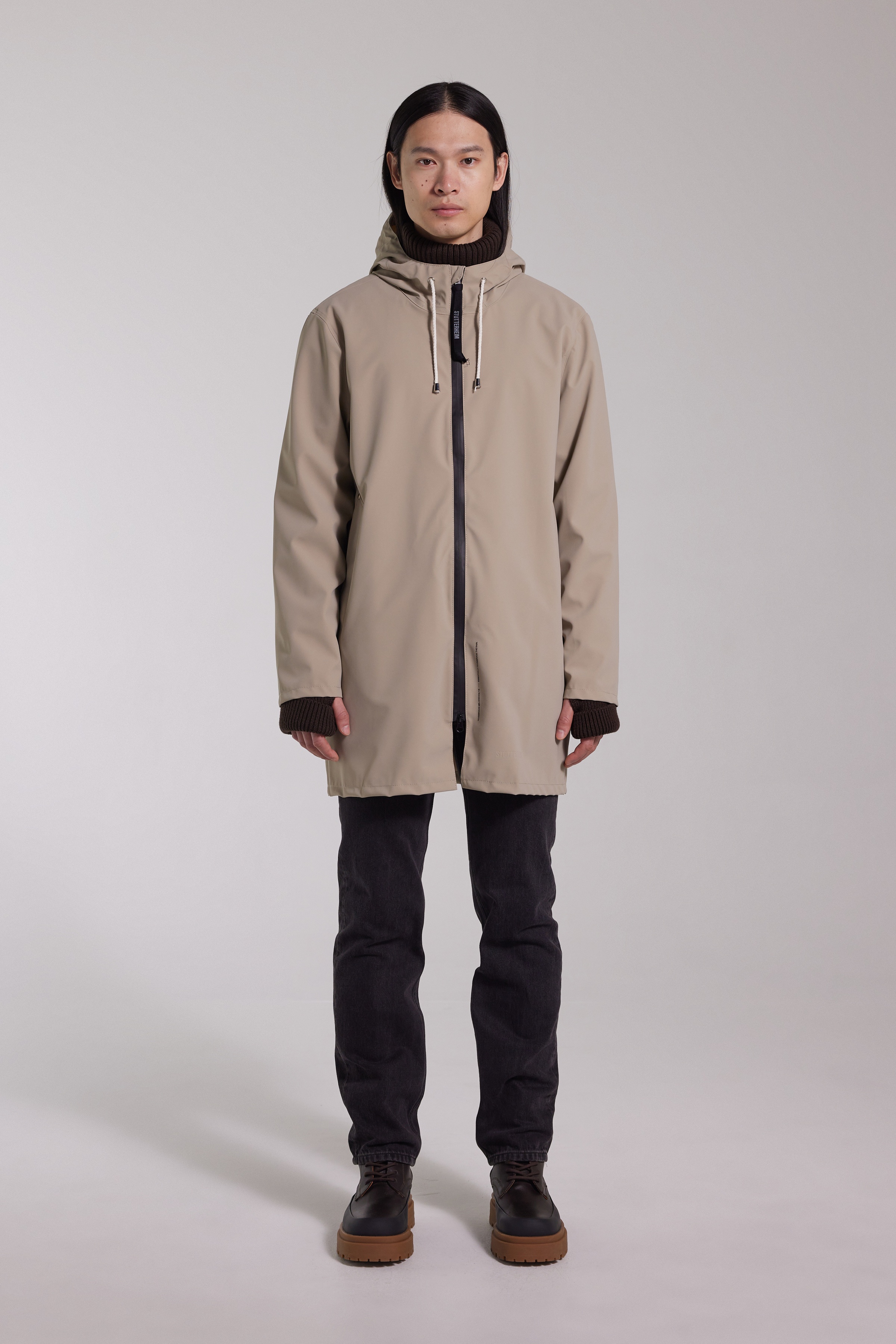 Stockholm Lightweight Matte Zip Raincoat Potato - 4