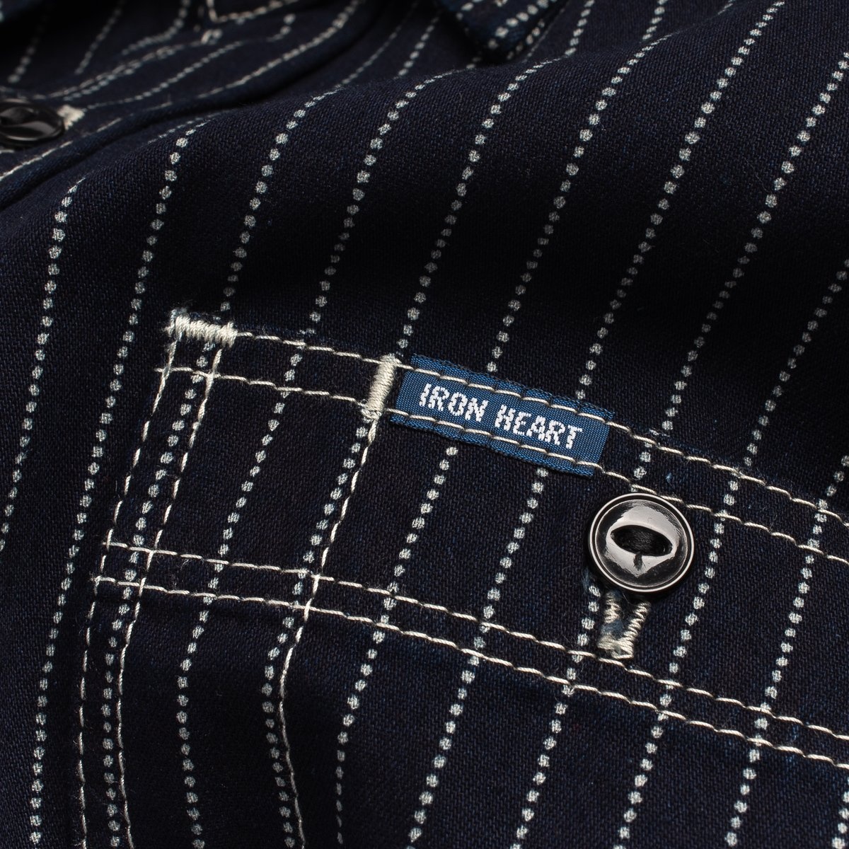 IHSH-284-IND 6oz Wabash Short Sleeved Work Shirt - Indigo - 7