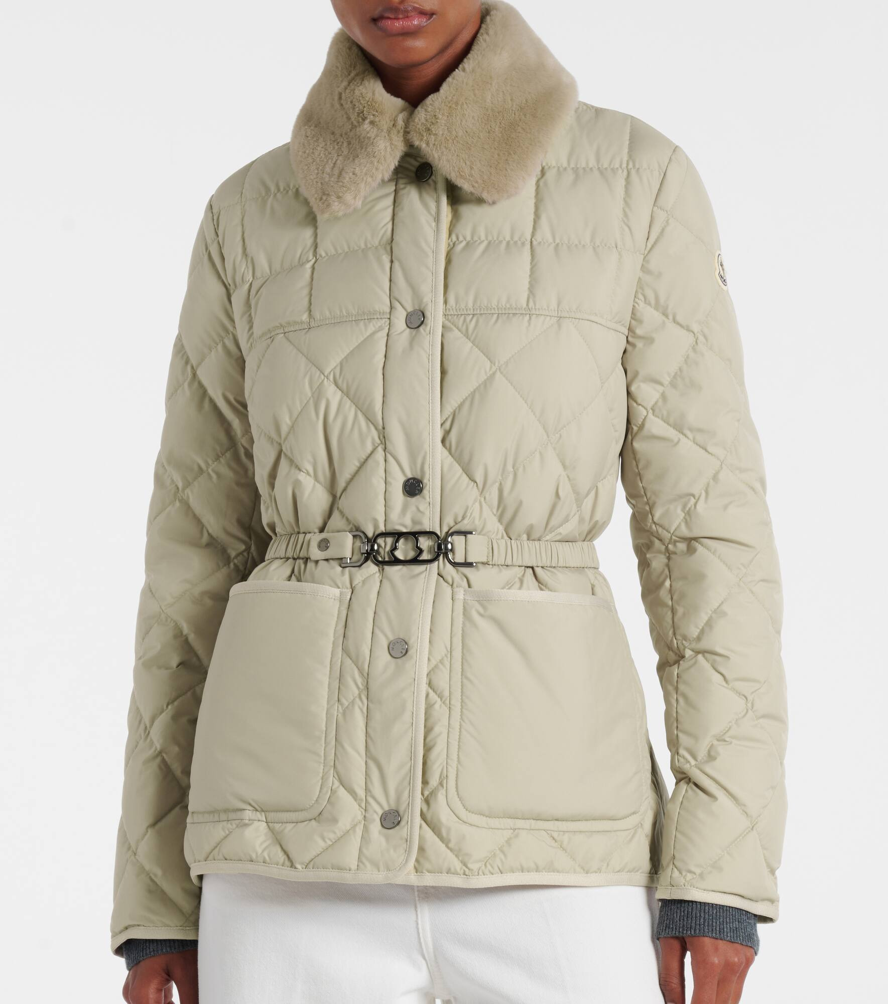 Cygne faux fur-trimmed down jacket - 7