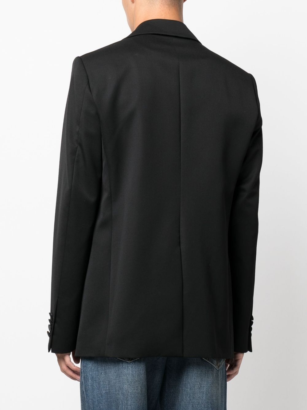 turquoise-embellished single-breasted blazer - 4