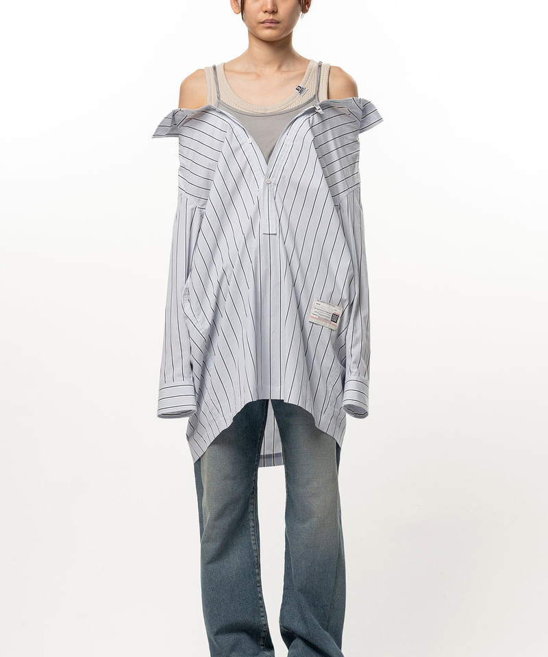 Triple Layered Stripe Shirt Dress 10