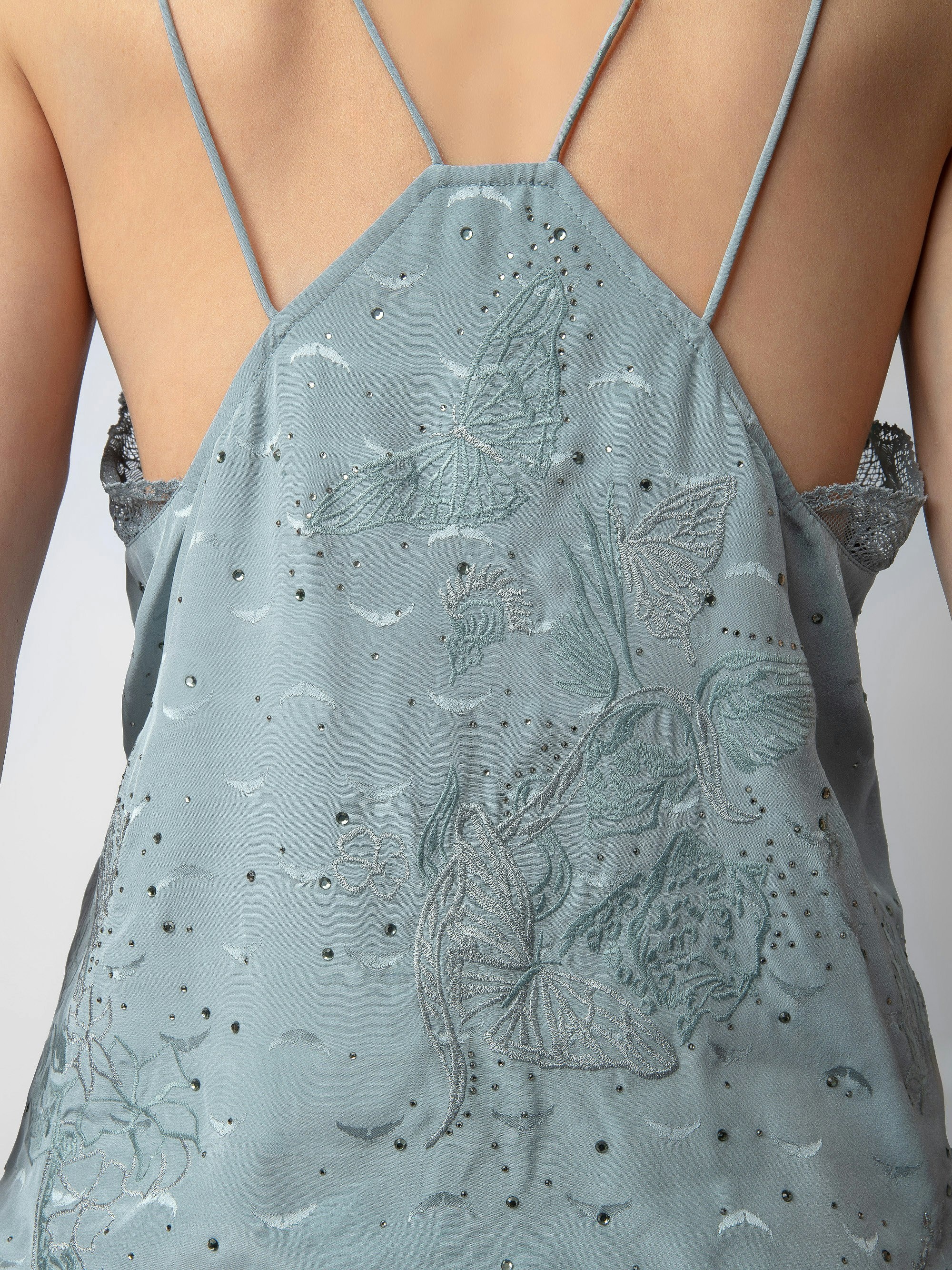 Capela Diamanté Silk Jacquard Camisole - 5