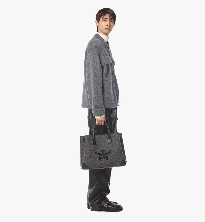Milla 2.0 Tote in Loden Wool and Leather 6