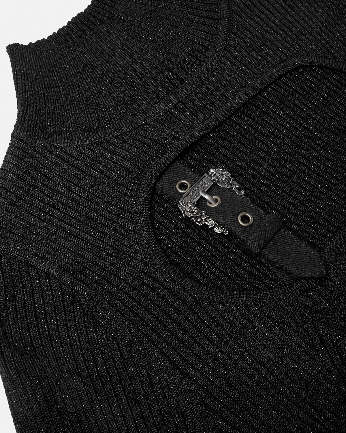 Baroque Buckle Ribbed Top - 2