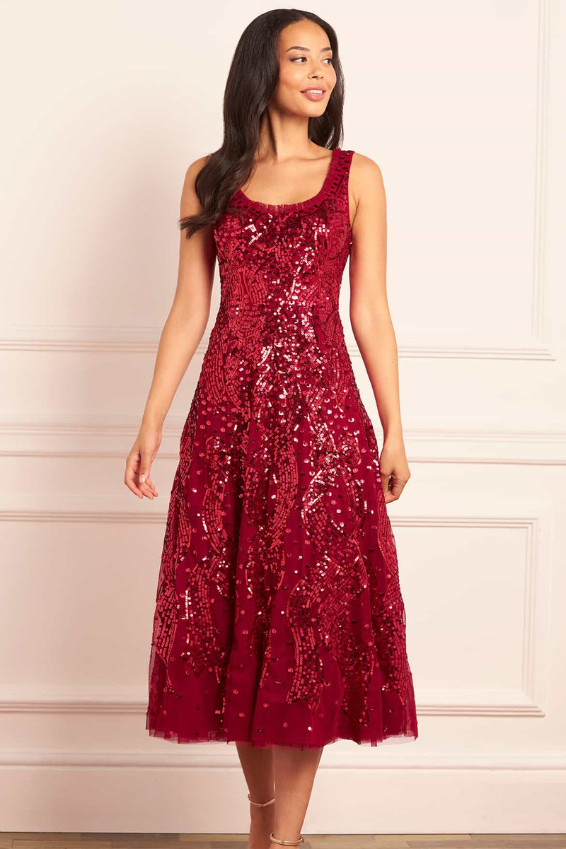 Needle & Thread Sequin Ribbon Scoop Neck Ballerina Dress outlook