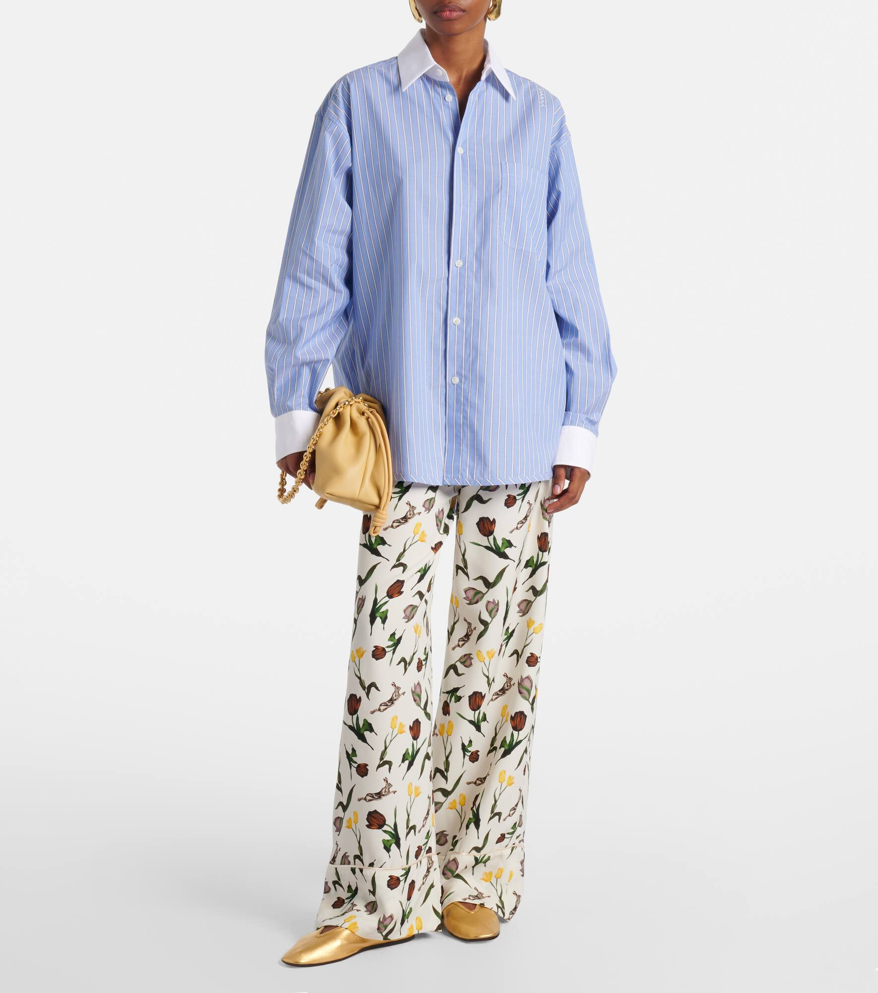 Printed silk palazzo pants - 2