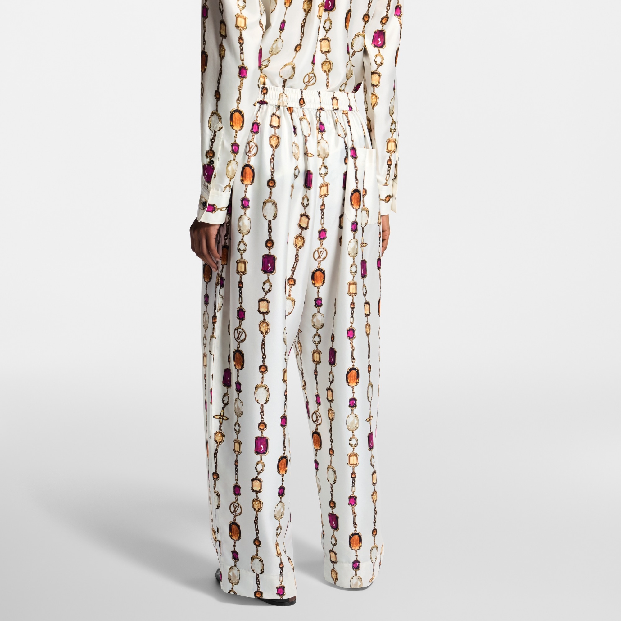 Necklace Print Pajama Pants - 7