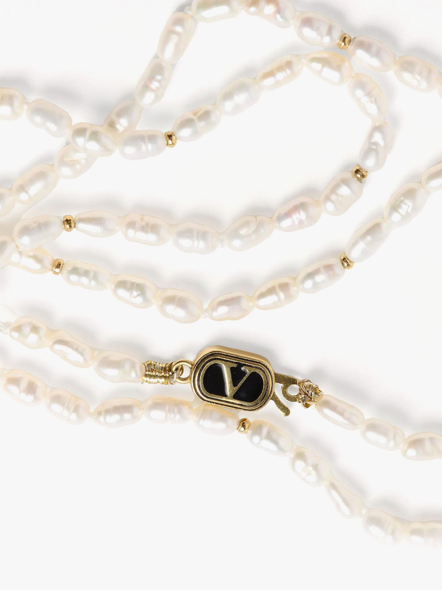 Valentino Garavani Metal Necklace With Pearls - 3