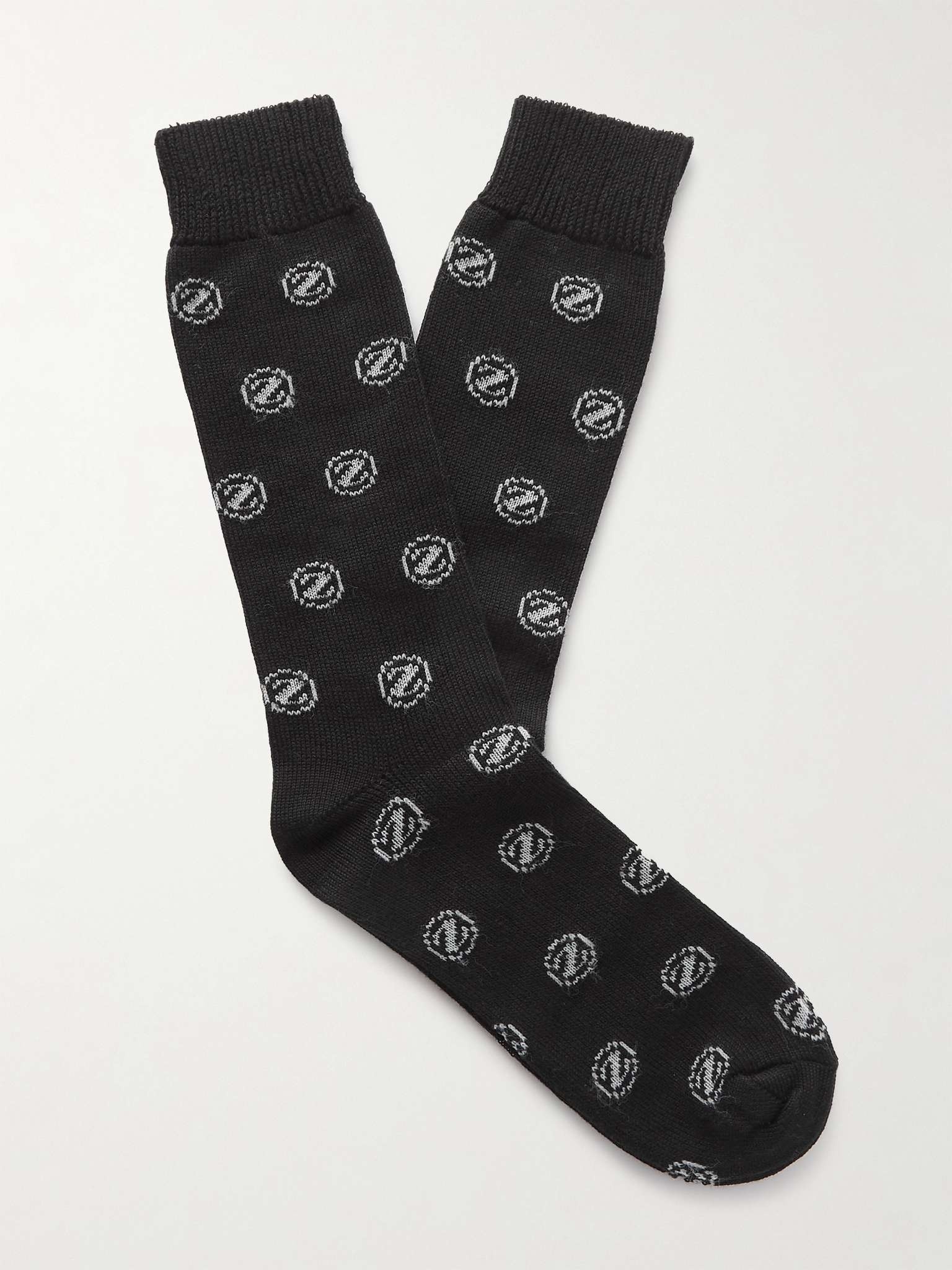 Logo-Jacquard Cotton-Blend Socks - 1