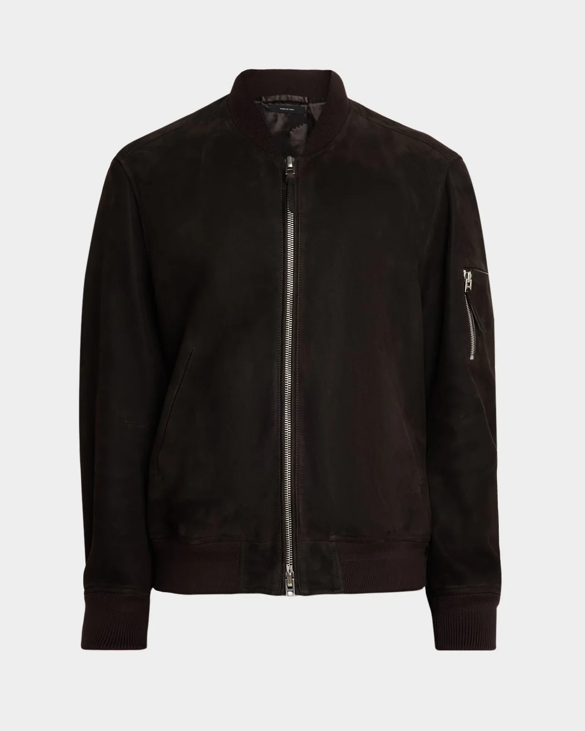 Men's Suede Lambskin Bomber Jacket - 1
