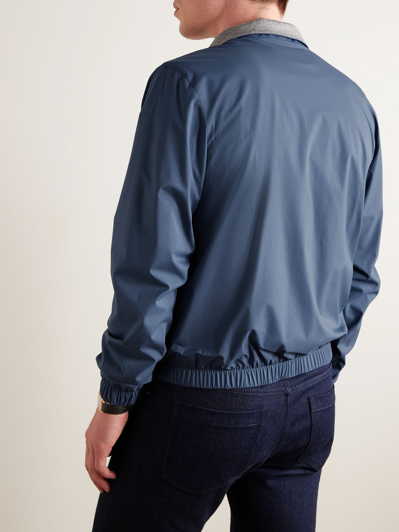 Reversible Windmate® Storm System® Nylon and Cashmere Blouson Jacket Blue - 3