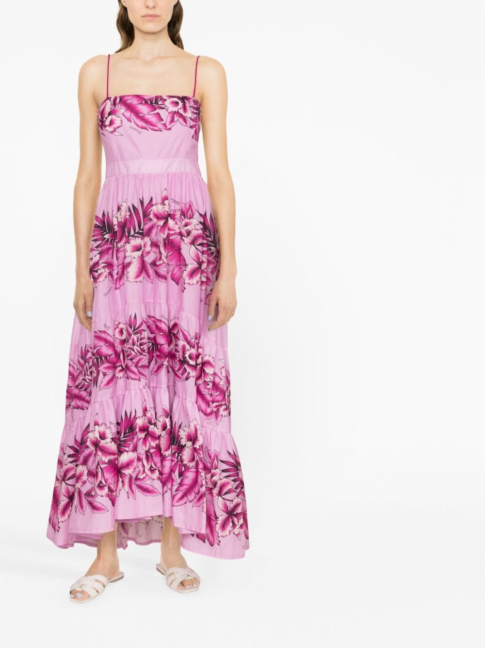 floral-print tiered maxi dress - 4