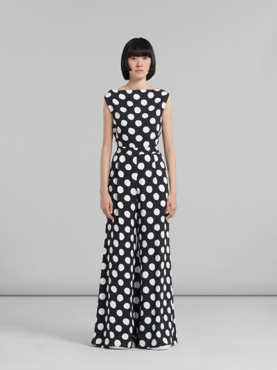 Marni BLACK ELASTICATED PALAZZO TROUSERS WITH POLKA DOTS outlook