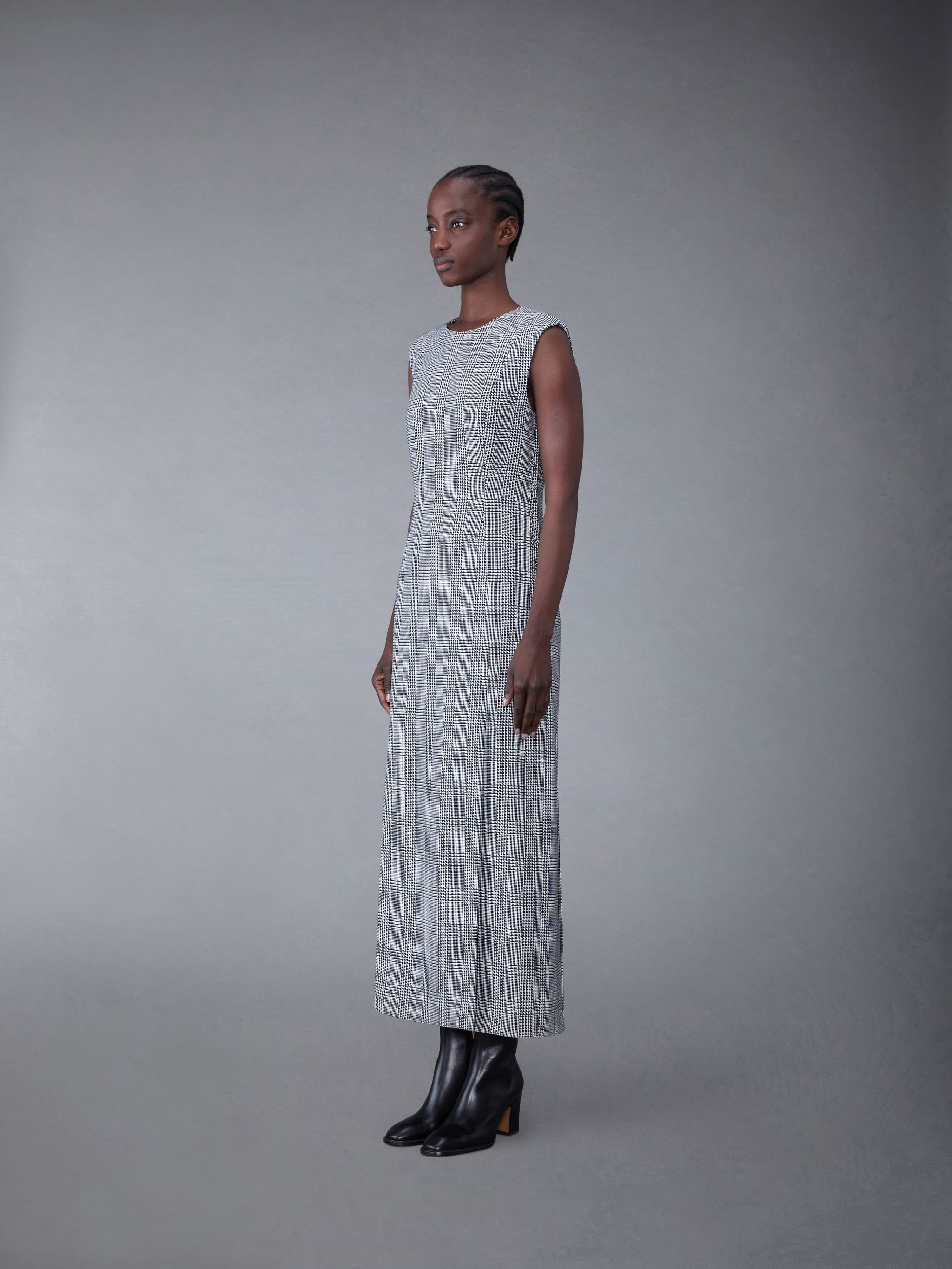 Prince of Wales Heavy Wool Suiting 4-Vent Dress - 3