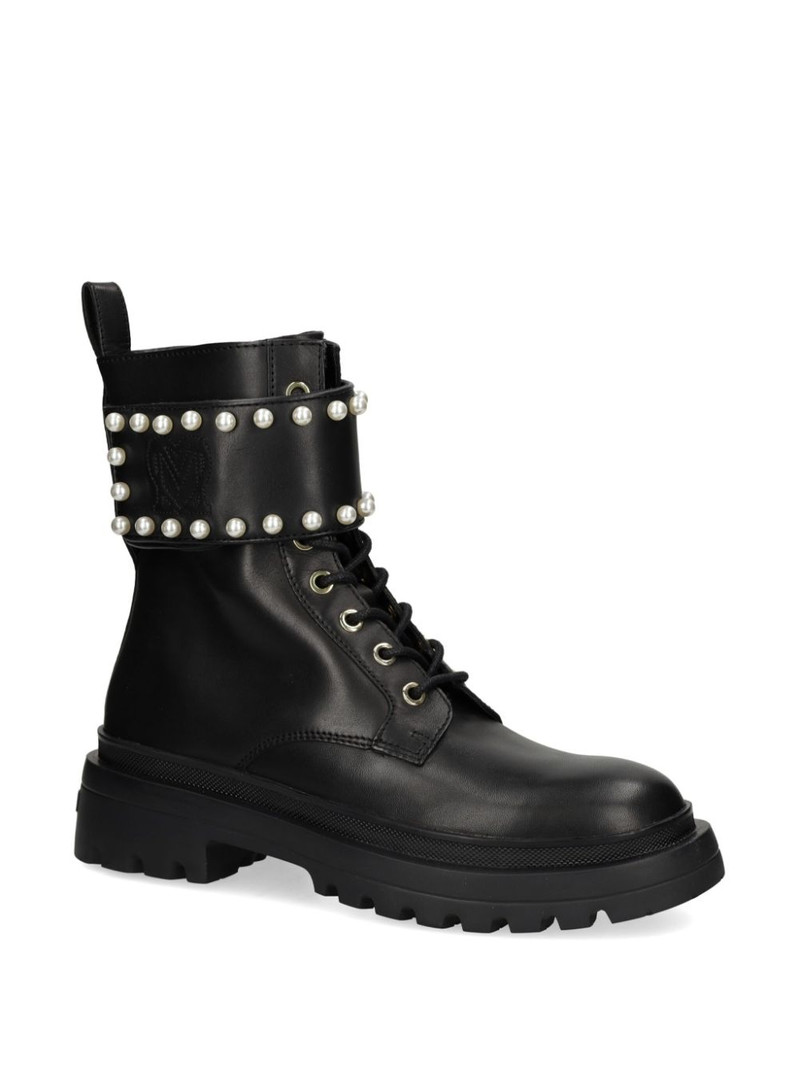 Moschino faux-pearl ankle boots outlook