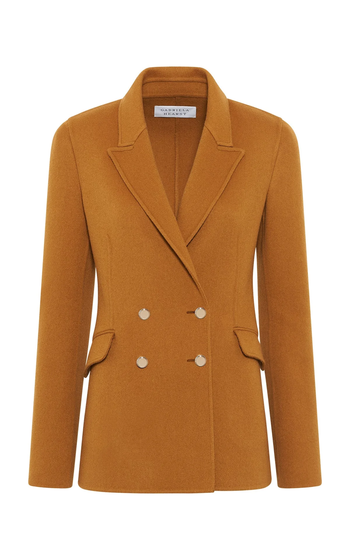 Lloyd Blazer in Yellow Ochre Double-Face Recycled Cashmere - 1