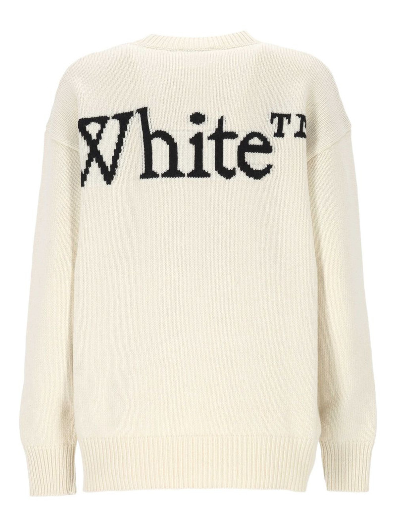 Off-White logo-intarsia wool sweater outlook
