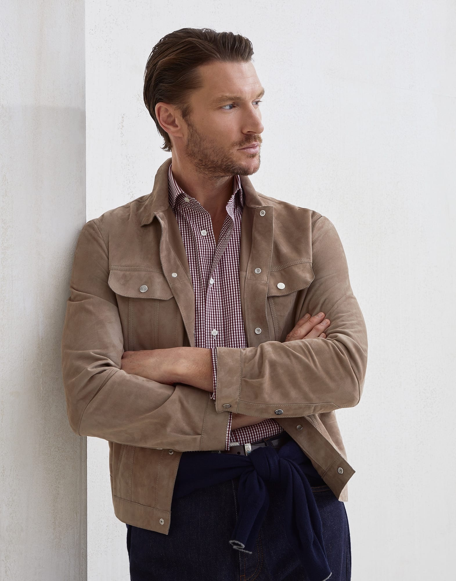 Suede four-pocket jacket - 4