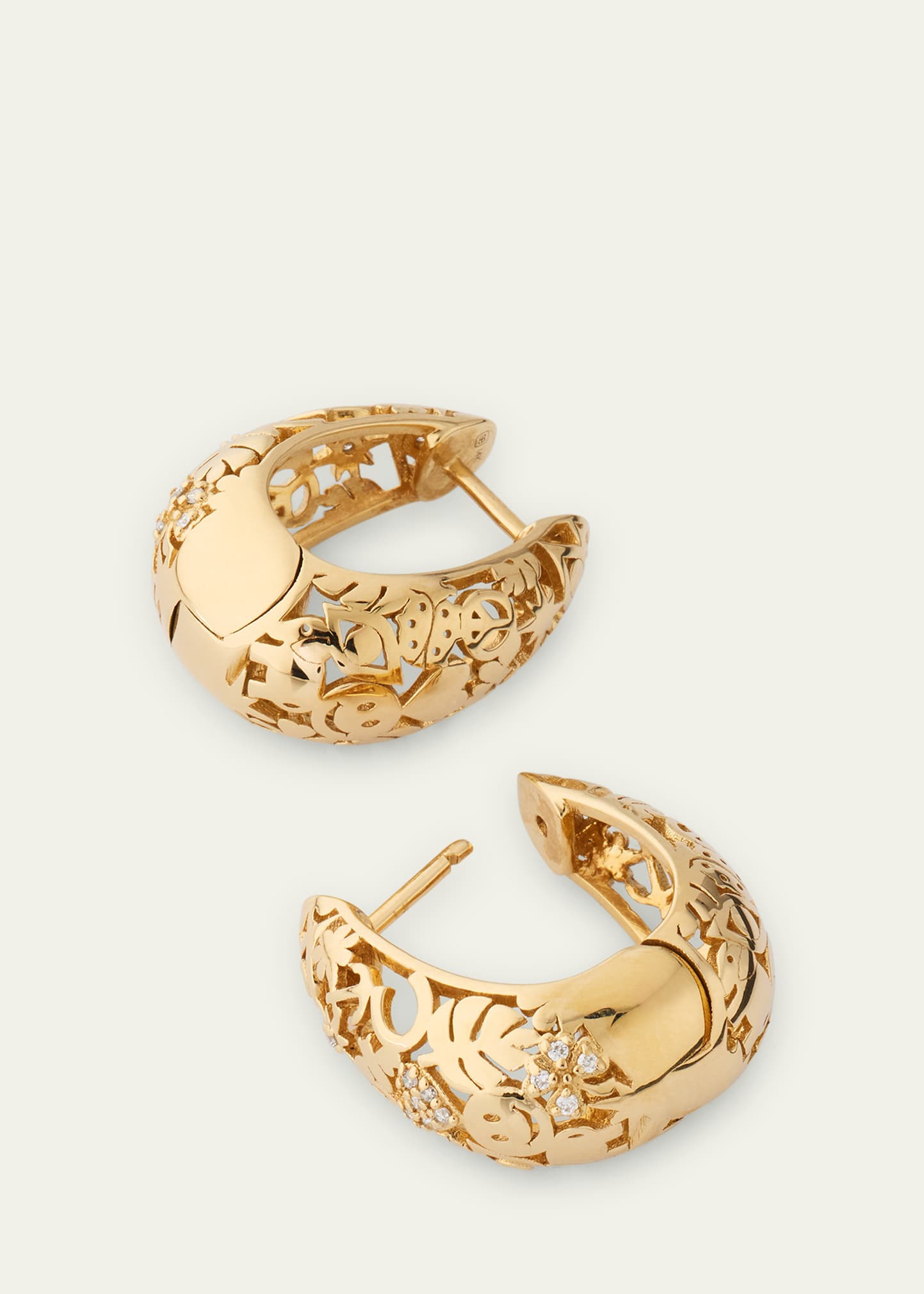 Icon Wallpaper Domed Huggie Earrings - 3