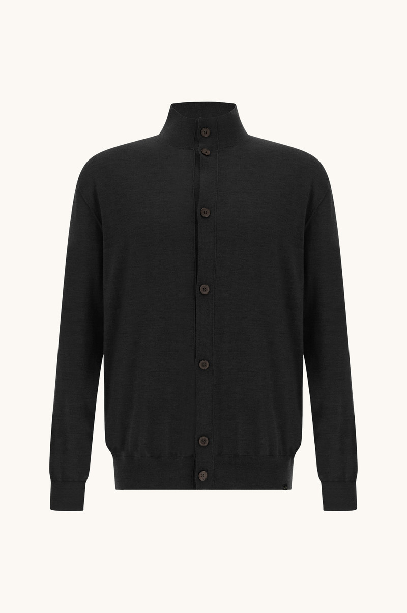 CARDIGAN IN 140'S SUPERFINE MERINO WOOL - 1