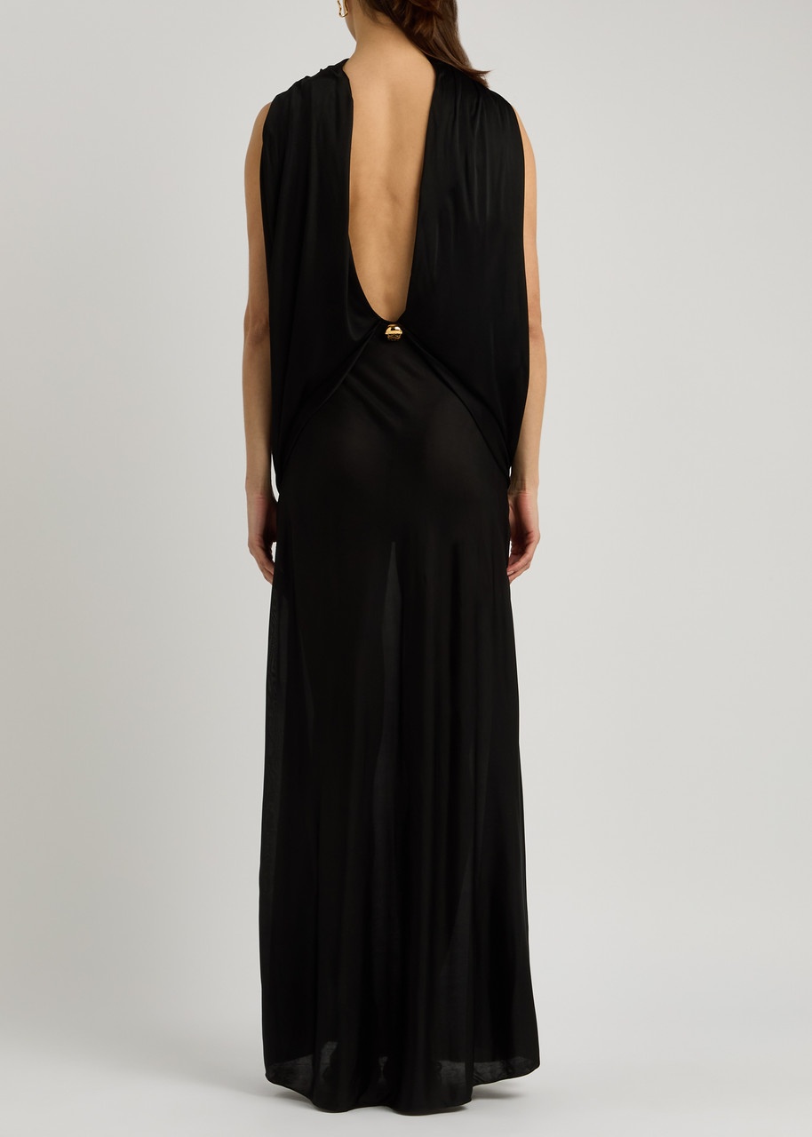 Loewe Pebble Draped Satin-jersey Maxi Dress - 3