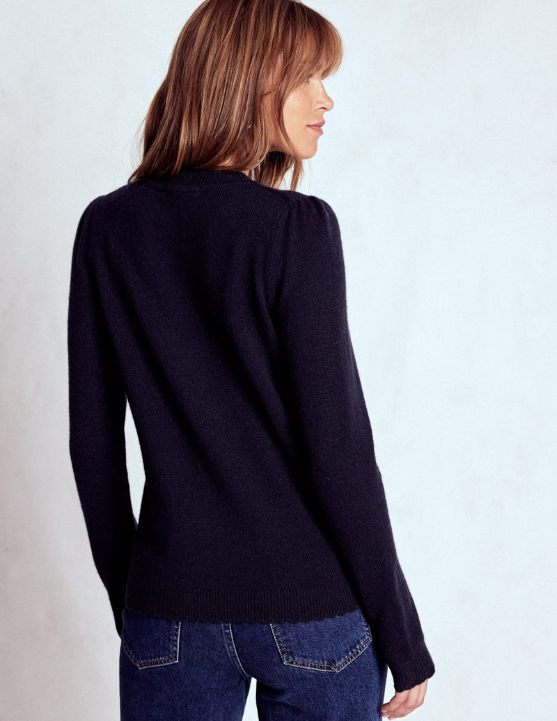 Elizabeth Embellished Cardigan-Navy, Floral Embellishment 4