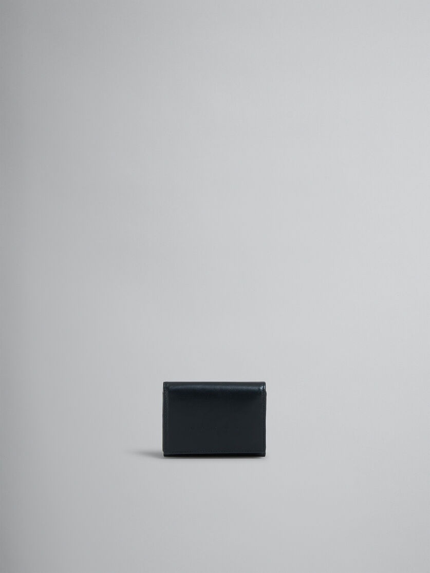 BLACK LEATHER TRIFOLD WALLET WITH RAISED MARNI LOGO - 1