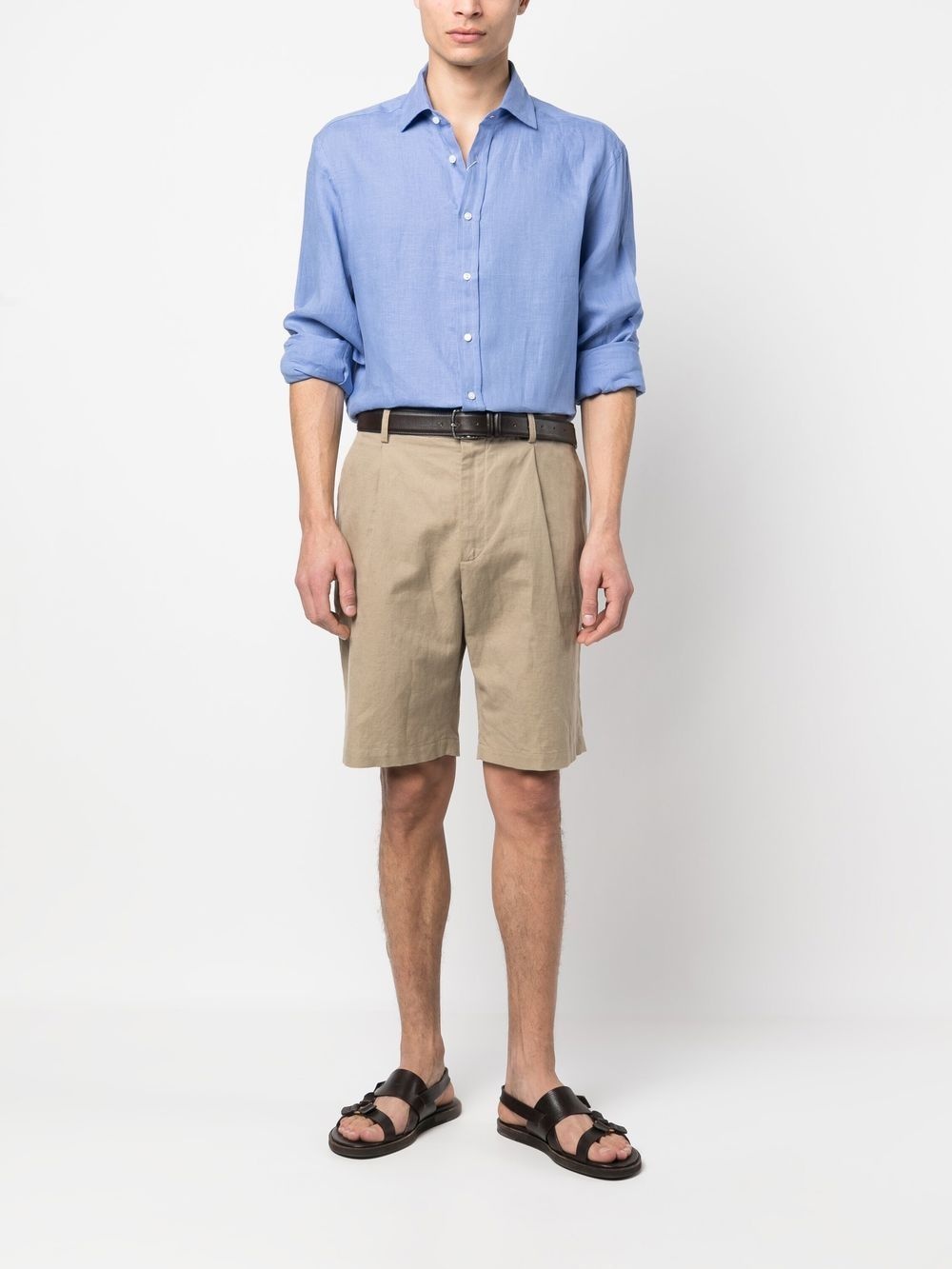 long-sleeved linen shirt - 2